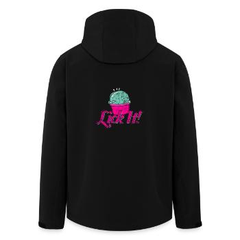 Eis lecken Softeis Geschenkidee Sommer Frühling - Recycelte Männer Softshell-Jacke von Stanley/Stella - Schwarz - Hinten - AI Model Male 185 light (185cm)