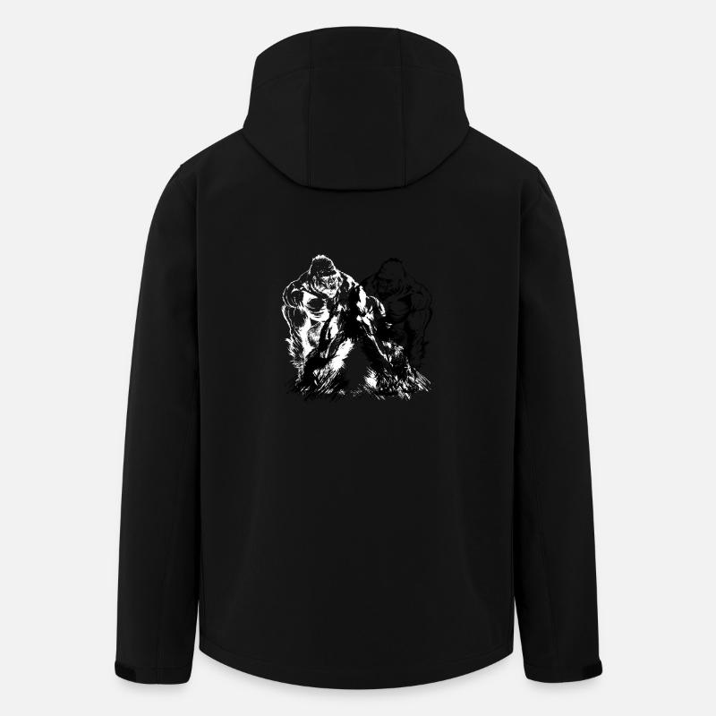 Gorilla BlancoyBlack - Recycelte Männer Softshell-Jacke von Stanley/Stella - Schwarz