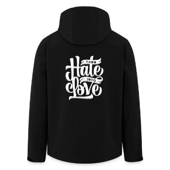Hass zu Liebe wandeln - Recycelte Männer Softshell-Jacke von Stanley/Stella - Schwarz - Hinten - AI Model Male 185 light (185cm)
