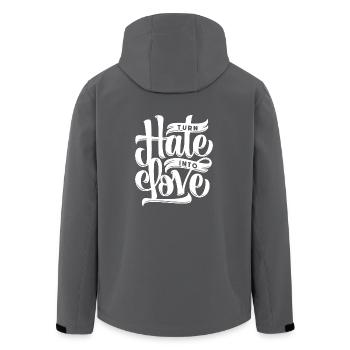 Hass zu Liebe wandeln - Recycelte Männer Softshell-Jacke von Stanley/Stella - Anthrazit - Hinten - AI Model Male 185 light (185cm)