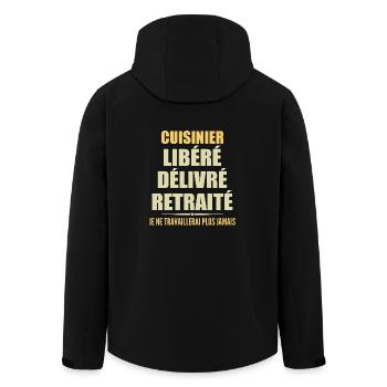 Cuisinier célèbre sa retraite avec humour cadeau - Veste softshell homme en polyester recyclé Stanley/Stella - noir - Dos - AI Model Male 185 light (185cm)