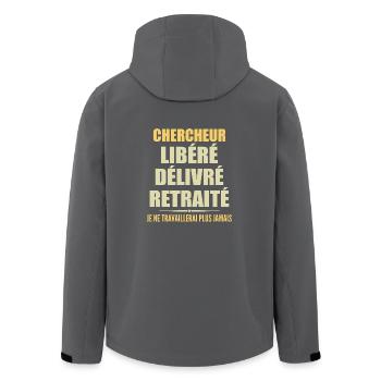 Forscher feiert Ruhestand mit Humorgeschenk - Recycelte Männer Softshell-Jacke von Stanley/Stella - Anthrazit - Hinten - AI Model Male 185 light (185cm)