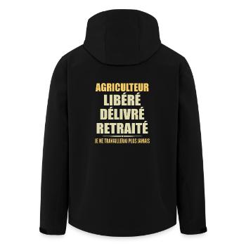 Landwirt feiert Ruhestand mit Humor Geschenk - Recycelte Männer Softshell-Jacke von Stanley/Stella - Schwarz - Hinten - AI Model Male 185 light (185cm)