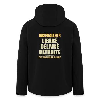 Baseballspieler feiert Ruhestand mit Humorgeschenk - Recycelte Männer Softshell-Jacke von Stanley/Stella - Schwarz - Hinten - AI Model Male 185 light (185cm)