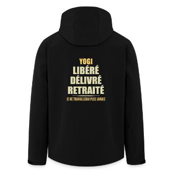 Yogi célèbre sa retraite avec humour cadeau - Veste softshell homme en polyester recyclé Stanley/Stella - noir - Dos - AI Model Male 185 light (185cm)