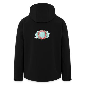 You’re Loved & Enough – Aquarell Blumenkranz - Recycelte Männer Softshell-Jacke von Stanley/Stella - Schwarz - Hinten - AI Model Male 185 light (185cm)