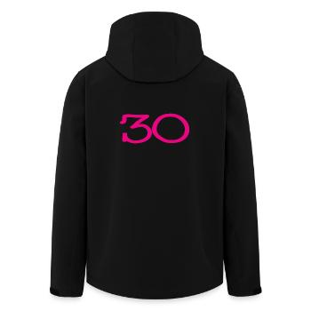 30. 30 ANS. 30e ANNIVERSAIRE. ANNIVERSAIRE 30 ANS. - Veste softshell homme en polyester recyclé Stanley/Stella - noir - Dos - AI Model Male 185 light (185cm)