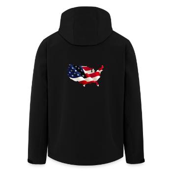 United States - Men’s Recycled Softshell Jacket by Stanley/Stella - black - Back - AI Model Male 185 light (185cm)