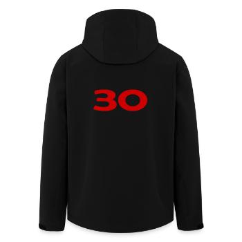 30. 30 YEARS. 30th ANNIVERSARY. 30TH ANNIVERSARY. - Men’s Recycled Softshell Jacket by Stanley/Stella - black - Back - AI Model Male 185 light (185cm)