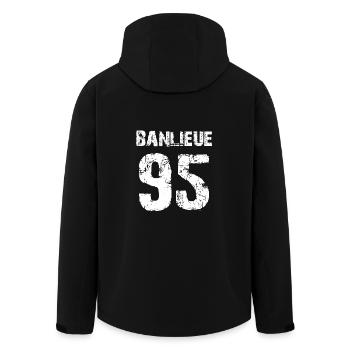 banlieue 95 - Men’s Recycled Softshell Jacket by Stanley/Stella - black - Back - AI Model Male 185 light (185cm)