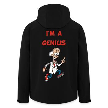 Ich bin ein Genie (Englisch) - Recycelte Männer Softshell-Jacke von Stanley/Stella - Schwarz - Hinten - AI Model Male 185 light (185cm)