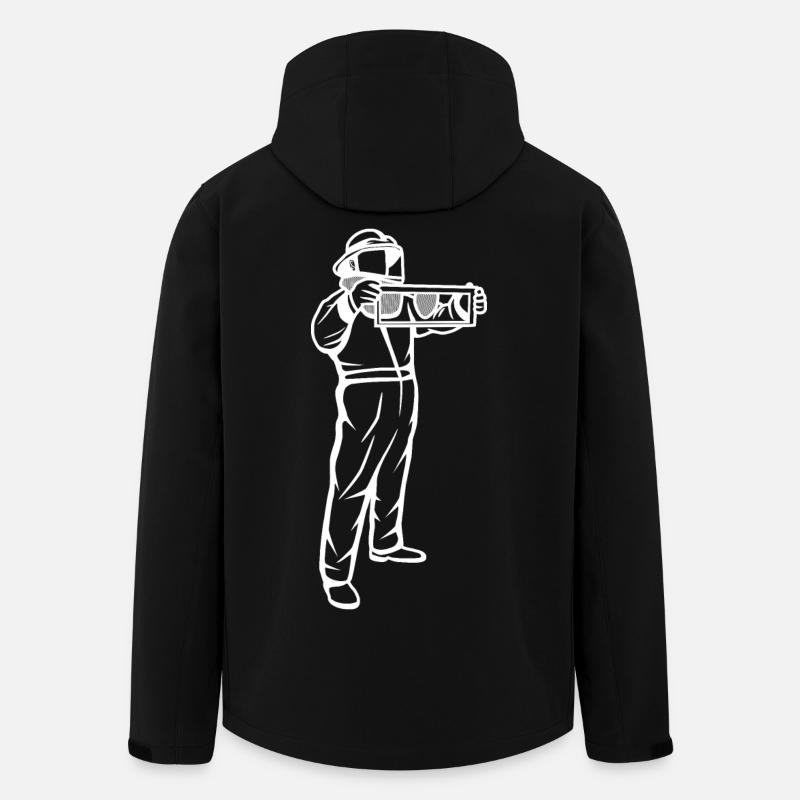 Beekeeper drawing - Men’s Recycled Softshell Jacket by Stanley/Stella - black