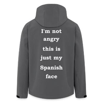 I'm Not Angry This Is Just My Spanish Face - Men’s Recycled Softshell Jacket by Stanley/Stella - anthracite - Back - AI Model Male 185 light (185cm)