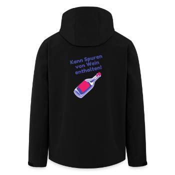 Kann Spuren von Wein enthalten | Lustige Sprüche - Recycelte Männer Softshell-Jacke von Stanley/Stella - Schwarz - Hinten - AI Model Male 185 light (185cm)