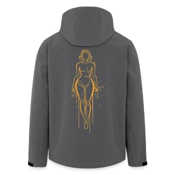 Abstract Woman Line Art Gold - Recycelte Männer Softshell-Jacke von Stanley/Stella - Schwarz - Hinten - AI Model Male 185 light (185cm)