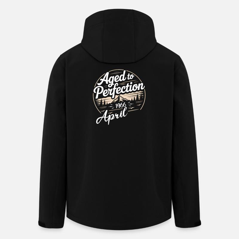 Avril 1966 anniversaire avril 1966 - Veste softshell homme en polyester recyclé Stanley/Stella - noir