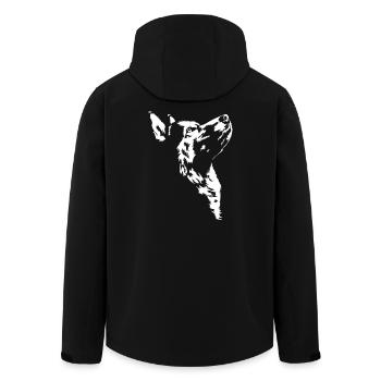 Alaskan Malamute Silhouette Dogs Dog Wilsigns - Men’s Recycled Softshell Jacket by Stanley/Stella - black - Back - AI Model Male 185 light (185cm)