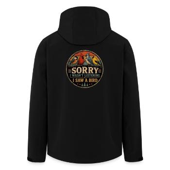 Passion Oiseaux Humour Cadeau Ornithologie - Veste softshell homme en polyester recyclé Stanley/Stella - noir - Dos - AI Model Male 185 light (185cm)