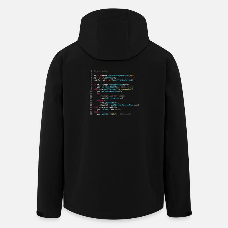 Sei mit Programmierern befreundet (in Python) - Recycelte Männer Softshell-Jacke Discoverer von Stanley/Stella - Schwarz