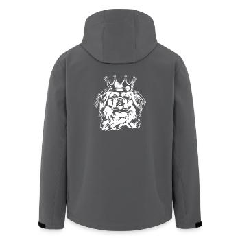 Pekingese Krone Hund Hunde Wilsigns - Recycelte Männer Softshell-Jacke von Stanley/Stella - Anthrazit - Hinten - AI Model Male 185 light (185cm)