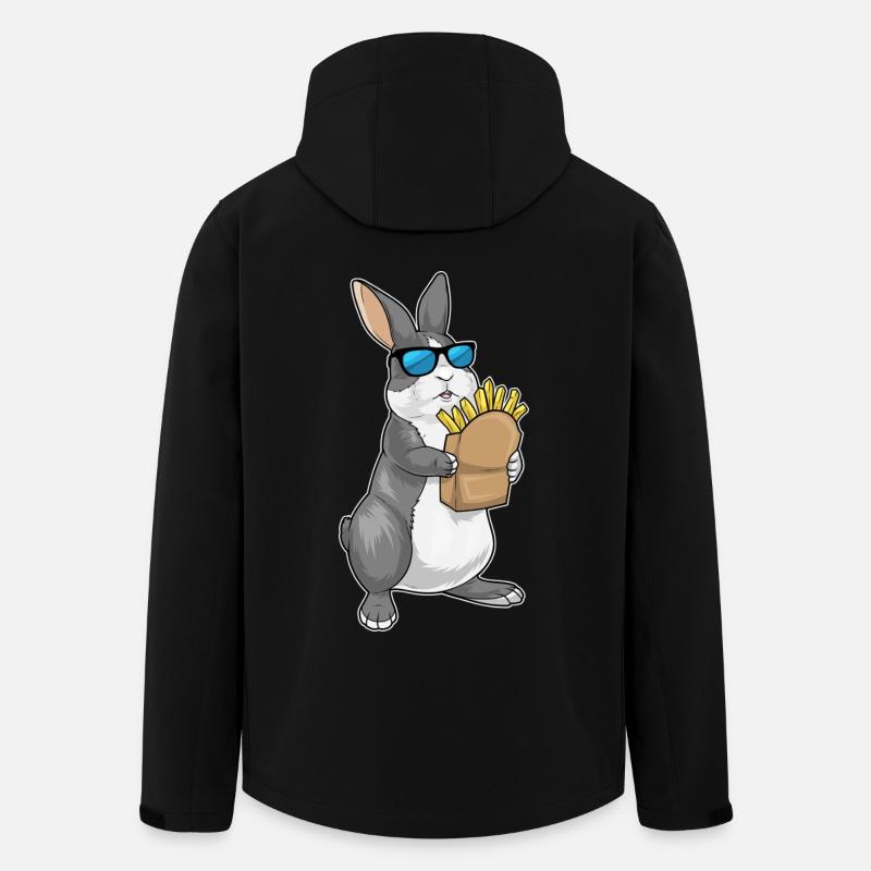 Frites lapin - Veste softshell homme en polyester recyclé Stanley/Stella - noir