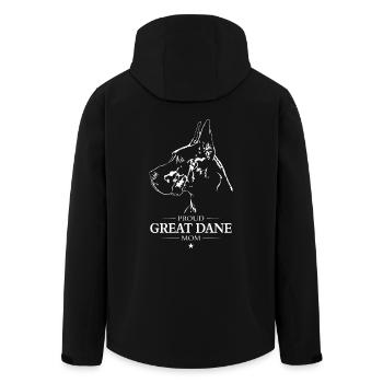 Great Dane Mom Dog Dog Great Dane Wilsigns - Men’s Recycled Softshell Jacket by Stanley/Stella - black - Back - AI Model Male 185 light (185cm)