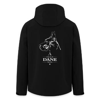 Dane Mom Dog Dog Great Dane Wilsigns - Men’s Recycled Softshell Jacket by Stanley/Stella - black - Back - AI Model Male 185 light (185cm)