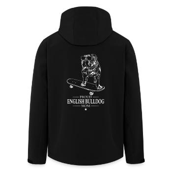English Bulldog Dogs Wilsigns - Men’s Recycled Softshell Jacket by Stanley/Stella - black - Back - AI Model Male 185 light (185cm)