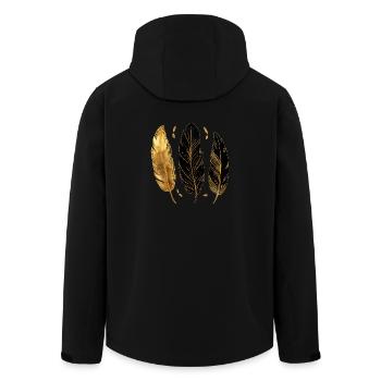 Golden Feathers - Men’s Recycled Softshell Jacket by Stanley/Stella - black - Back - AI Model Male 185 light (185cm)