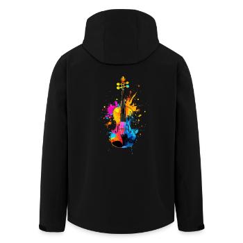 Buntes Violine Musik - Recycelte Männer Softshell-Jacke von Stanley/Stella - Schwarz - Hinten - AI Model Male 185 light (185cm)