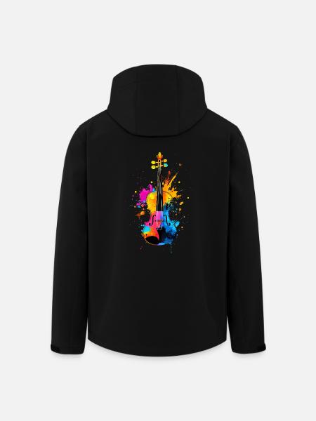 Buntes Violine Musik - Recycelte Männer Softshell-Jacke von Stanley/Stella - Schwarz