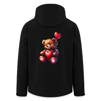 Entzückender Teddybär mit rotem Herz - Recycelte Männer Softshell-Jacke von Stanley/Stella - Schwarz - Hinten - AI Model Male 185 light (185cm)