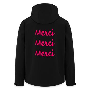 MERCI MAÎTRESSE. CADEAU MAÎTRESSE. VACANCES. ÉTÉ. - Veste softshell homme en polyester recyclé Stanley/Stella - noir - Dos - AI Model Male 185 light (185cm)
