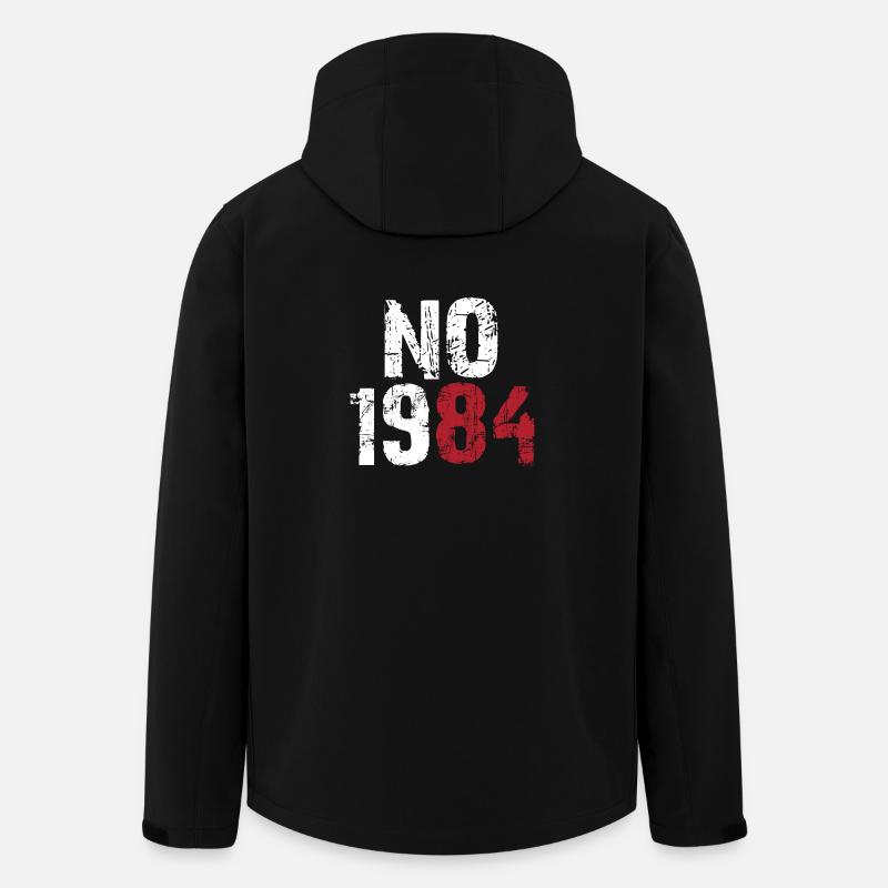 No 1984 weiss - Recycelte Männer Softshell-Jacke von Stanley/Stella - Schwarz