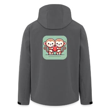Affen mit Herz - Recycelte Männer Softshell-Jacke von Stanley/Stella - Schwarz - Hinten - AI Model Male 185 light (185cm)