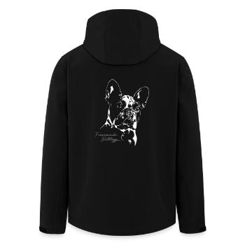 FRANÇAIS bulldog portrait - Veste softshell homme en polyester recyclé Stanley/Stella - noir - Dos - AI Model Male 185 light (185cm)