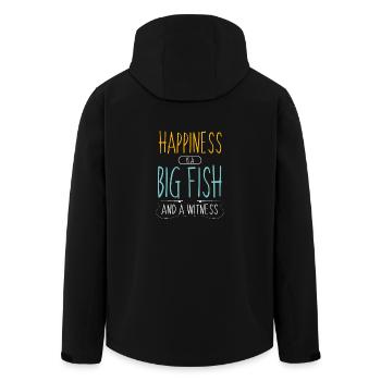 Funny Fishing T Shirts - Men’s Recycled Softshell Jacket by Stanley/Stella - black - Back - AI Model Male 185 light (185cm)
