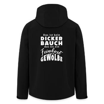 Dicker bauch feinkostgewoelbe fett lustig spruch g - Recycelte Männer Softshell-Jacke von Stanley/Stella - Schwarz - Hinten - AI Model Male 185 light (185cm)