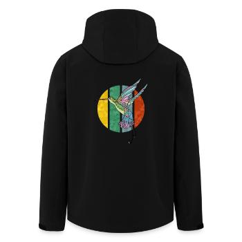 Humming-bird - Men’s Recycled Softshell Jacket by Stanley/Stella - black - Back - AI Model Male 185 light (185cm)