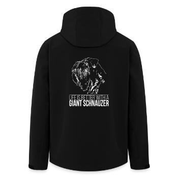 GIANT SCHNAUZER life is better dogs Wilsigns - Men’s Recycled Softshell Jacket by Stanley/Stella - black - Back - AI Model Male 185 light (185cm)