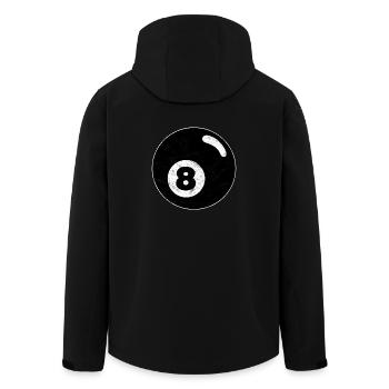 Billard Billardkugel schwarz acht eight Vintage - Recycelte Männer Softshell-Jacke von Stanley/Stella - Schwarz - Hinten - AI Model Male 185 light (185cm)
