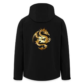 Goldener Chinesischer Drache Geschenk Idee - Recycelte Männer Softshell-Jacke von Stanley/Stella - Schwarz - Hinten - AI Model Male 185 light (185cm)