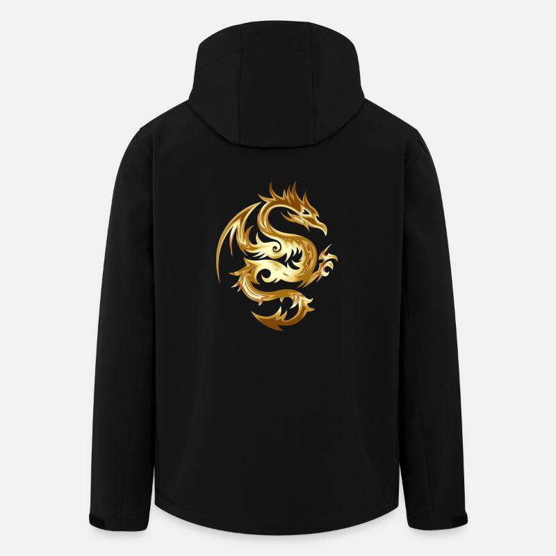 Golden Chinese Dragon Gift Idea - Men’s Recycled Softshell Jacket by Stanley/Stella - black