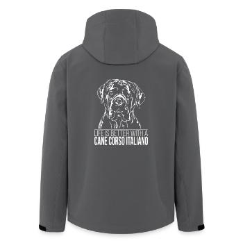 CANE CORSO ITALIANO Life is better saying Wilsigns - Men’s Recycled Softshell Jacket by Stanley/Stella - black - Back - AI Model Male 185 light (185cm)