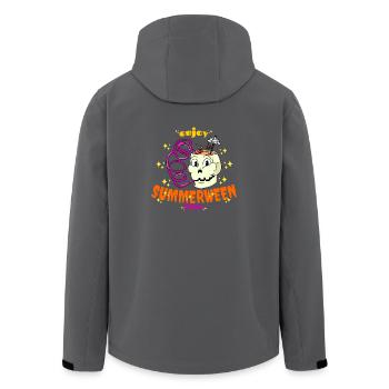 Genieße Summerween Vibes Funny Summer Skull Drink - Recycelte Männer Softshell-Jacke von Stanley/Stella - Schwarz - Hinten - AI Model Male 185 light (185cm)