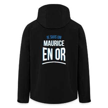 je suis un Maurice en or cadeau idée humour - Veste softshell homme en polyester recyclé Stanley/Stella - noir - Dos - AI Model Male 185 light (185cm)