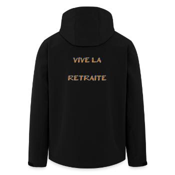 RETRAITE. RETRAITE. RETRAITEE. RETRAITE - Veste softshell homme en polyester recyclé Stanley/Stella - noir - Dos - AI Model Male 185 light (185cm)