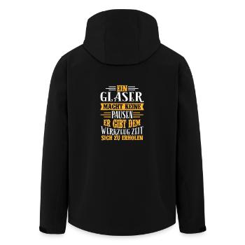 Glaser Beruf - Geschenk - Recycelte Männer Softshell-Jacke von Stanley/Stella - Schwarz - Hinten - AI Model Male 185 light (185cm)
