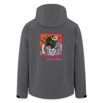 Sternzeichen-Stier - Recycelte Männer Softshell-Jacke von Stanley/Stella - Schwarz - Hinten - AI Model Male 185 light (185cm)