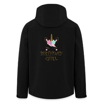 Birthdaygirl Unicorn - Glitter gift Birthday - Recycelte Männer Softshell-Jacke von Stanley/Stella - Schwarz - Hinten - AI Model Male 185 light (185cm)